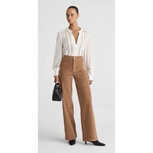 Madewell The Wide-Leg Corduroy Pants Brown Size 28 High Rise Cotton Stretch